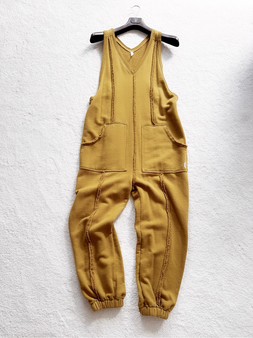 NEW! FP Movement Mustard Onsie Sweat Shirt Fabric sz XS Overalls Free People